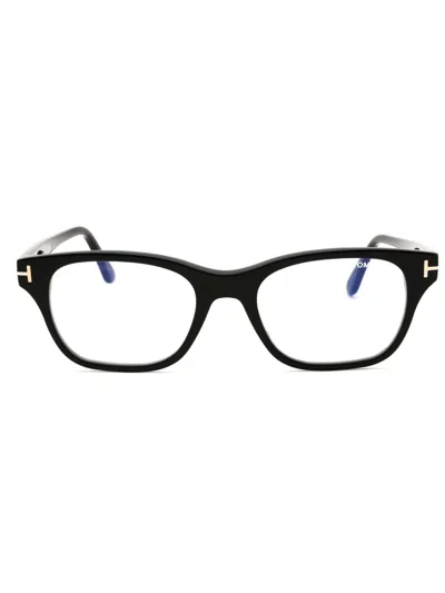 Tom Ford Sleek Rectangular Eyeglasses For Men In Black