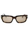 Tom Ford Sleek Rectangular Sunglasses In Brown