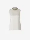 Tom Ford Sequined Silk Satin Top In Beige