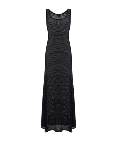 TOM FORD TOM FORD SLEEVELESS SEMI-SHEER MAXI DRESS