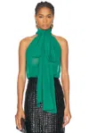 Tom Ford Sleeveless Lavalliere Blouse In Jade