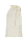 Tom Ford Sleeveless Lavalliere Blouse In White