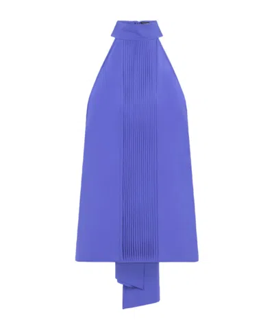 Tom Ford Sleeveless Pleated Top In Purple