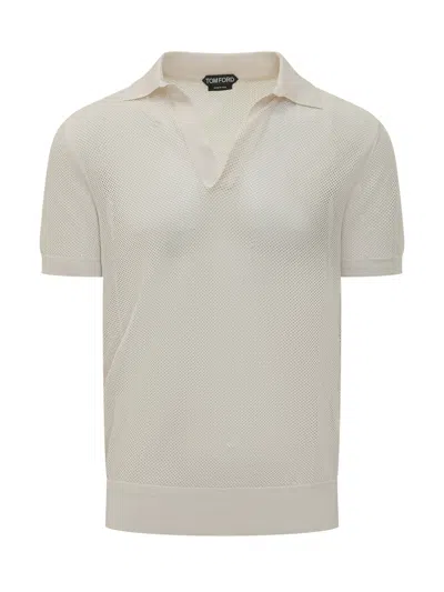 Tom Ford Sleeveless Polo With Cut Design In White