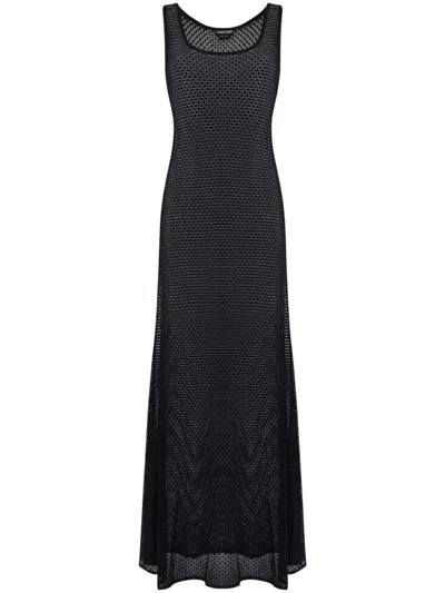 Tom Ford Sleeveless Scoop-neck Maxi Dress In Black