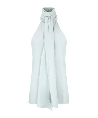 Tom Ford Sleeveless Silk Blouse In Blue