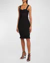 Tom Ford Sleeveless Stretch Viscose Banded Corset Dress In Black