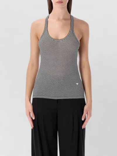 Tom Ford Sleeveless Striped Viscose Racerback Top In Blue