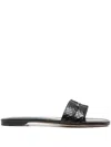 Tom Ford Semi Shiny Printed Python Julianne Slide In Black