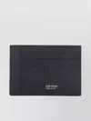 Tom Ford Textured Calfskin Leather Cardholder With Gold Embossed Logo