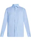 Tom Ford Slim Fluid Silk Blend Shirt In Blue