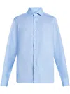 Tom Ford Slim Fluid Silk Blend Shirt In Blue