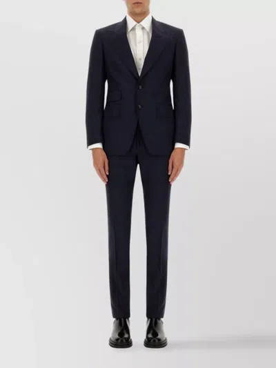 Tom Ford Slim Fit Check Shelton Suit In Blue