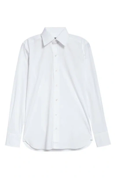 Tom Ford Slim Fit Cotton Poplin Button-up Shirt In Aw001 Optical White