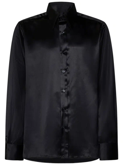 Tom Ford Slim-fit Long-sleeved Shirt In Black