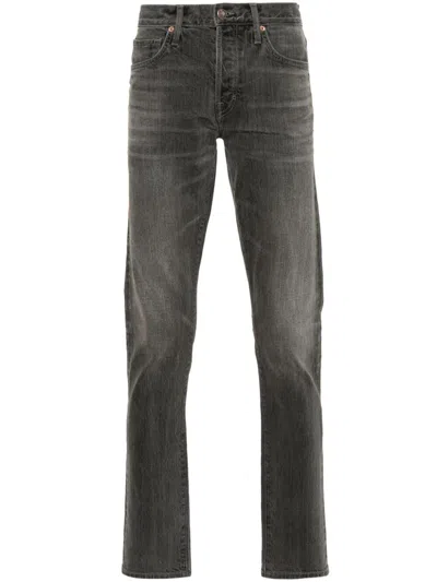 Tom Ford Slim Fit Mid-rise Jeans For Men In Grey