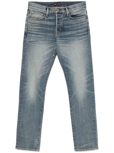 Tom Ford Slim Fit Mini Jeans For Men In Blue