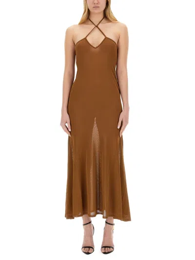 Tom Ford Slim Fit Mini T-shirt Dress In Brown