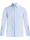 Tom Ford Fitted Shirt With Long Sleeves And Spread Collar In Blue