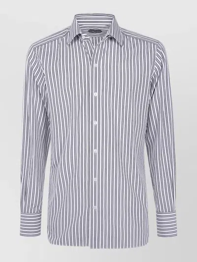 Tom Ford Slim Fit Shirt Long Sleeve Stripes In White