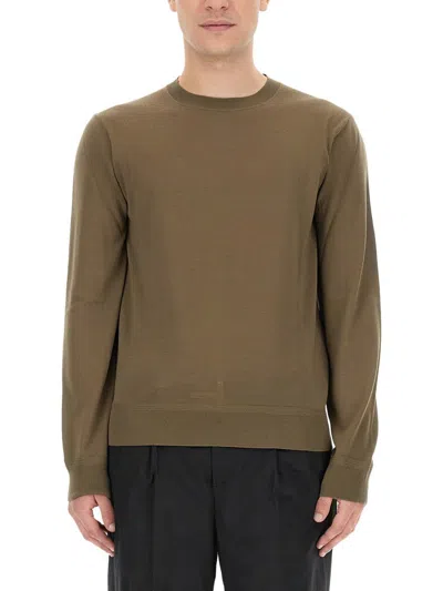 Tom Ford Crewneck Knitted Jumper In Military Green