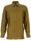 Tom Ford Silk Short-sleeve Shirt For Men In Green