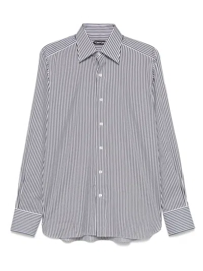Tom Ford Slim Fit Striped Shirt In Blue