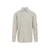 TOM FORD SLIM FIT WHITE AND OLIVE COTTON SHIRT