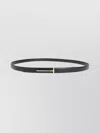 Tom Ford Supple Grain Leather Slim T Belt In Black