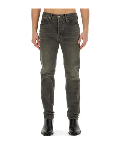 Tom Ford Slim-leg Cotton Jeans In Black
