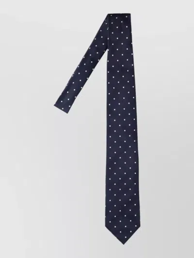 Tom Ford Slim Long Polka Dot Neck Tie In Blue