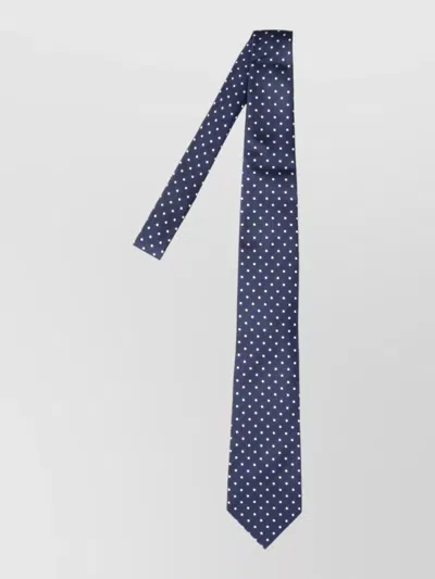 Tom Ford Slim Neck Tie Standard Length Polka Dots In Blue