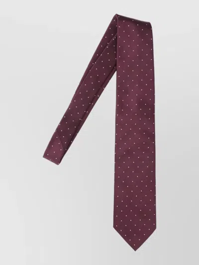 Tom Ford Slim Polka Dot Tie Pointed Tip In Burgundy