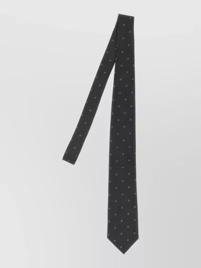 Tom Ford Polka-dot Jacquard Tie In Black