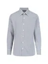 Tom Ford Striped Pattern Button-down Collar Long Sleeves Shirt In Blue