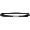 Tom Ford Slim T Leather Belt In Black