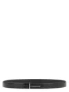 Tom Ford Reversible Python-print Buckle Belt In Black