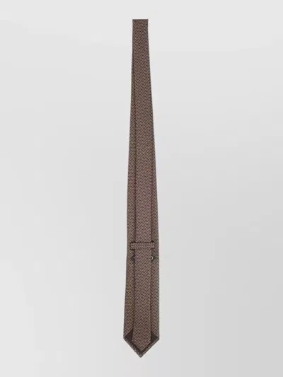 Tom Ford Slim Textured Pattern Mens Silk Tie In Brown