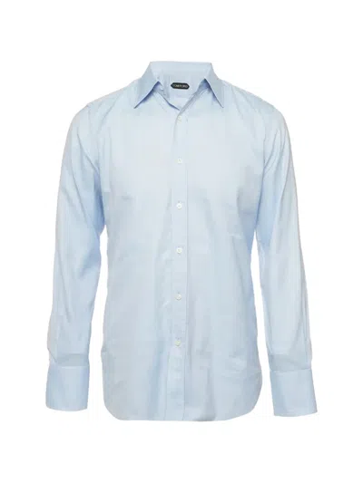 Pre-owned Tom Ford Slim-fit Button-down Shirt In Blue