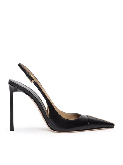 Tom Ford Slingback Thea In Polished Leather In Black