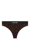 Tom Ford Leopard-print Briefs In Brown