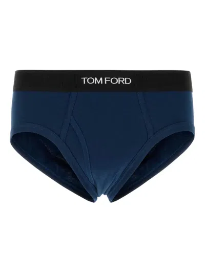 TOM FORD LOGO-WAISTBAND COTTON BRIEFS