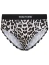 Tom Ford Printed Stretch Cotton Brief In White
