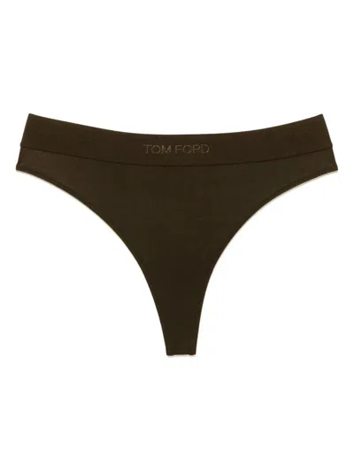 Tom Ford Slip With Logoed Elastic Band In Black