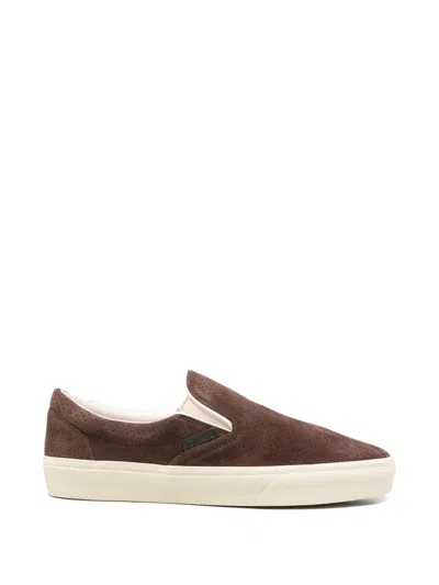 TOM FORD ROUND-TOE SLIP-ON SNEAKERS