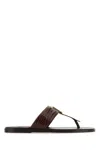 Tom Ford Brown Leather Thong Slippers In Brown