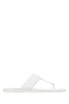 Tom Ford Men White Leather Thong Slippers In White