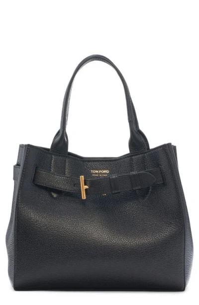 Tom Ford Small Audrey Grained Leather Tote In Black