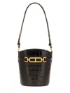 Tom Ford Small Shiny Stamped Croc Bucket Bag