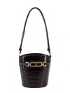 Tom Ford Small Crocodile Bucket Bag With Gold Hardware In Brown